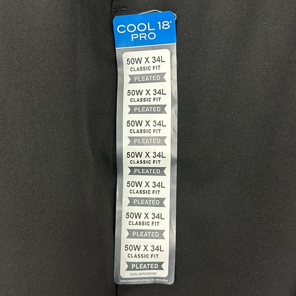 HAGGAR Cool 18Pro Black Classic Fit, Pleat Front Hidden Expand.Waistband… - Picture 15 of 15